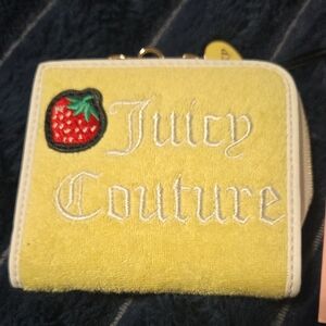 Juicy Couture Lemon Yellow Wallet with Strawberry Patch